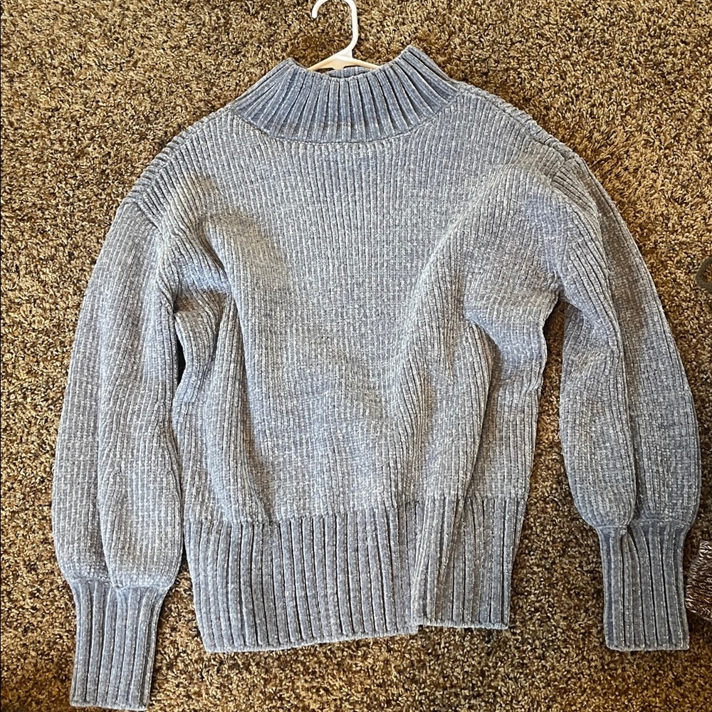 Cynthia Rowley Blue Ribbed Sweater